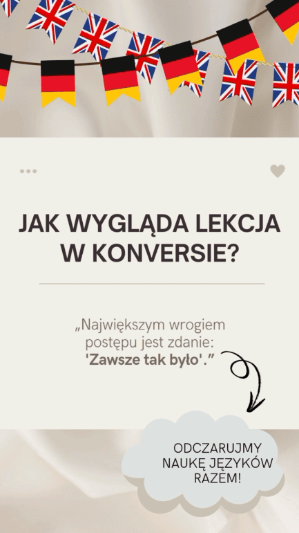 Schemat i przebieg lekcji w szkole językowej Konversa
